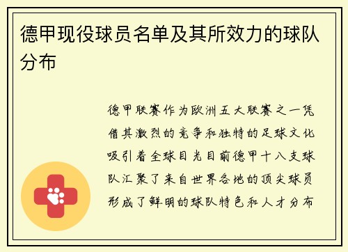 德甲现役球员名单及其所效力的球队分布